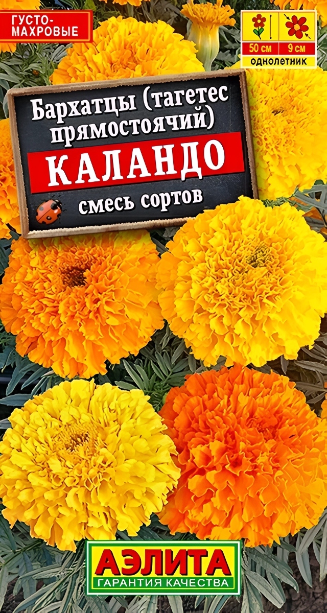 Бархатцы Каландо, смесь окрасок, 0,3 г