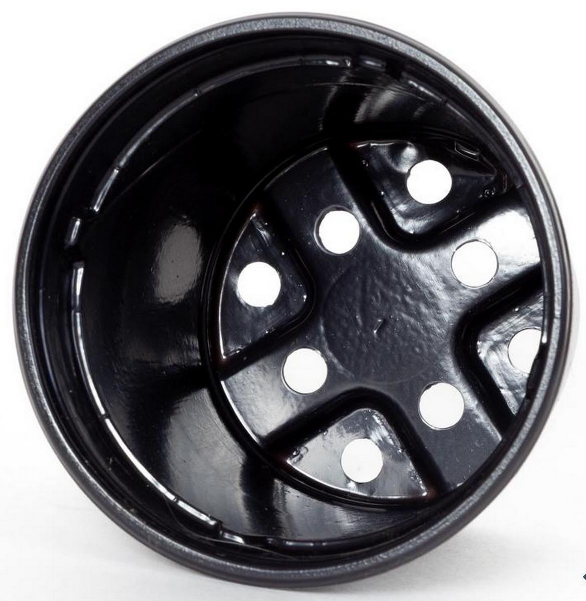 Горшок круглый 3Д9М, 0,33 л, 9*8 , форм. лист черный