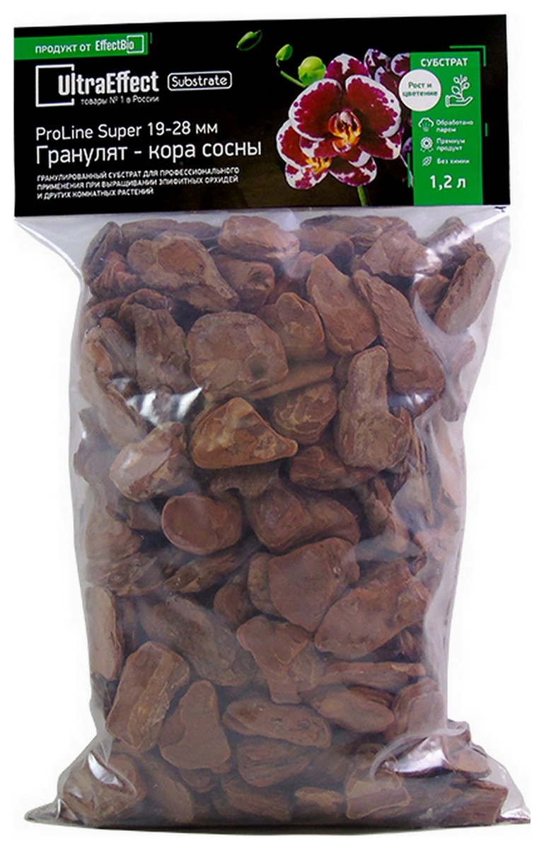 Субстрат гранулят из сосновой коры ProLine Super 19-28 мм, 1,2 л UltraEffect 
