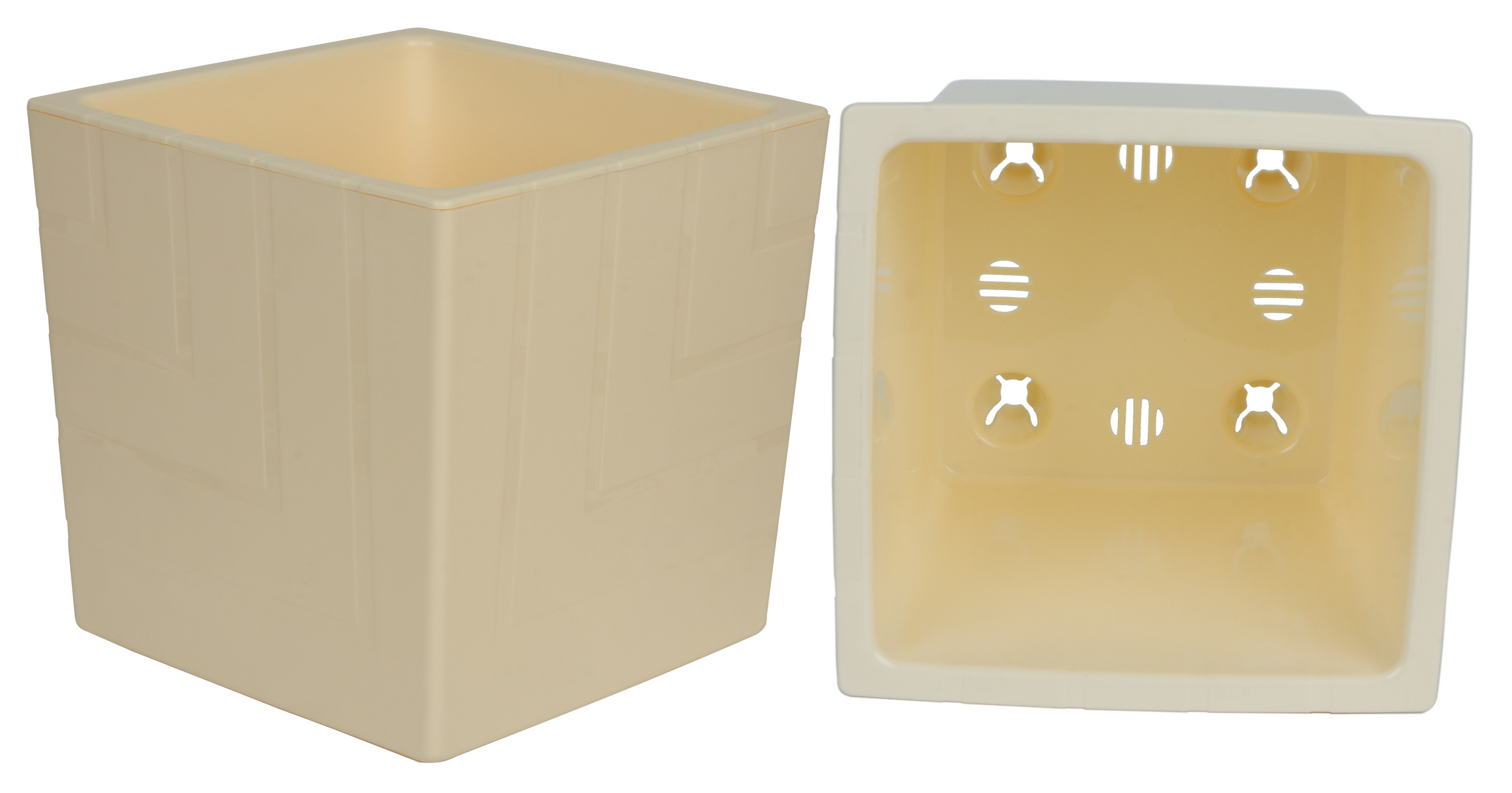 Кашпо Квадро с вкладкой, 1,2 л, ванильный