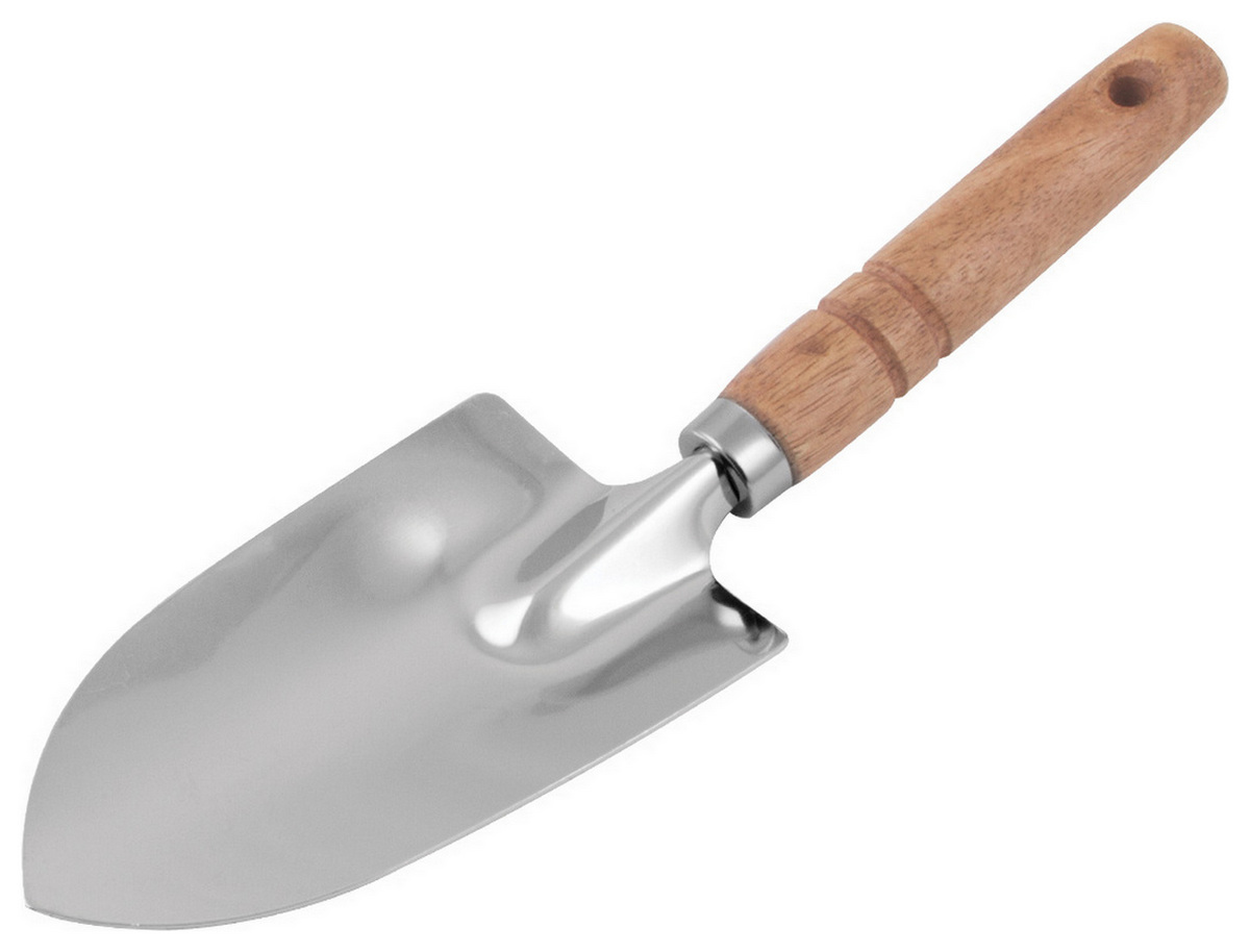 Совок садовый с деревянной ручкой, широкий, арт. 0532-1