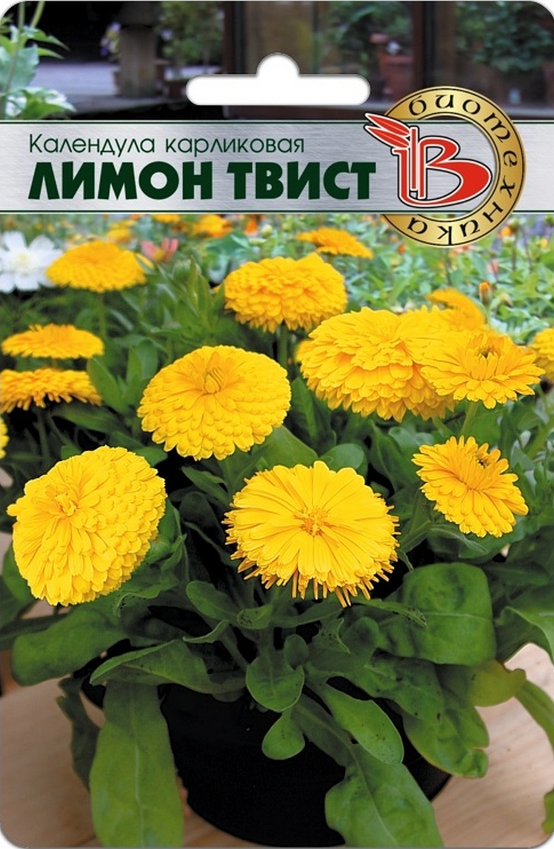 Календула карликовая Лимон Твист, 20 шт. Биотехника
