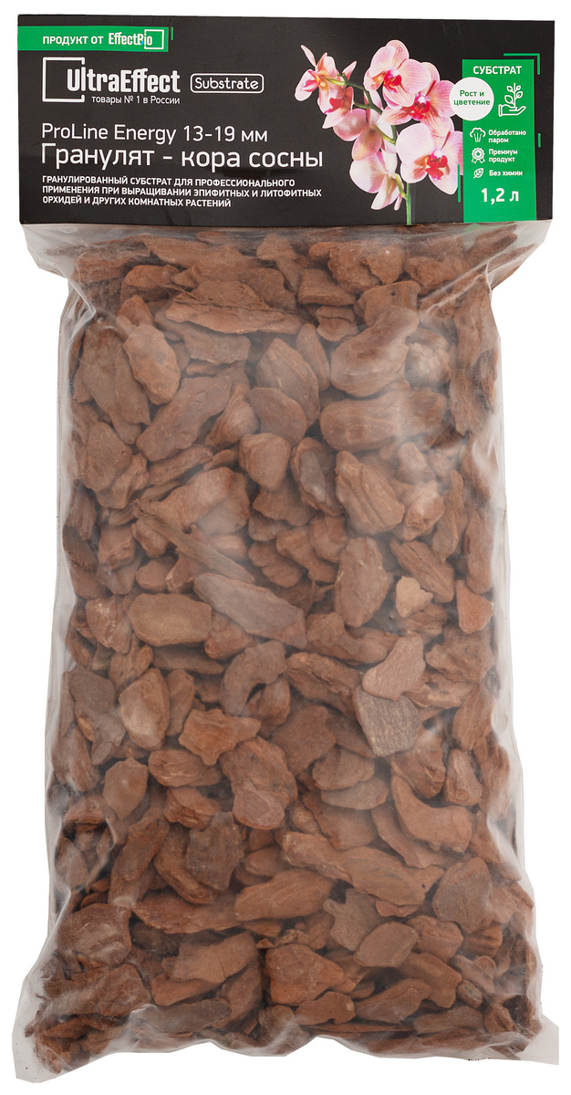 Субстрат гранулят из сосновой коры Energy BioLine 13-19 мм 1,2 л UltraEffect