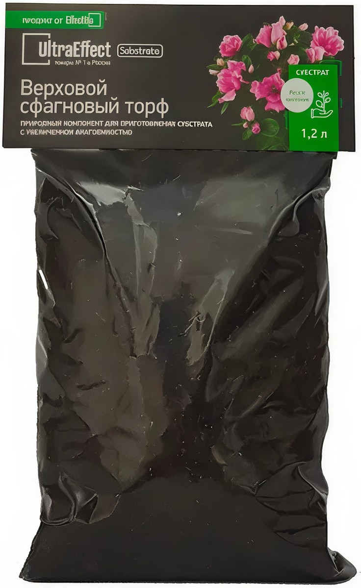Субстрат торф верховой сфагновый BioLine, 1,2 л UltraEffect  