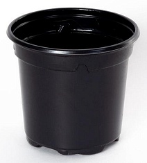 Горшок круглый 3Д9М, 0,33 л, 9*8 , форм. лист черный