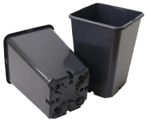 Горшок квадрат. КВ12Р, 2,1 л, 12*12*19,5, "роза" литье. черный