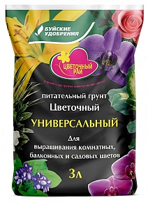Грунт питательный Цветочный рай универсальный, 3 л