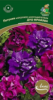 Петуния махровая многоцветковая Дуо фройлен, 10 шт. Люкс