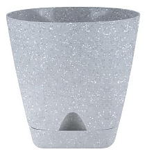 Горшок Амстердам с поддоном, 0,65 л, светлый камень