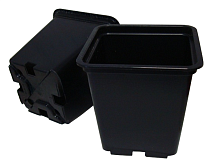 Горшок квадрат. КБ11Ц, 0,85 л, 11*11*11, литье. черный