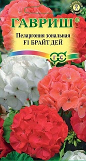 Пеларгония зональная Брайт дей F1, смесь, 4 шт.