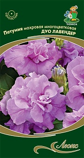 Петуния махровая многоцветковая Дуо лавендер, 10 шт. Люкс