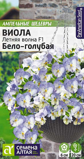 Виола ампельная Летняя волна Бело-голубая F1, 5 шт. Ампельные Шедевры