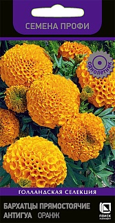Бархатцы прямостоячие Антигуа Оранж, 15 шт. Семена профи