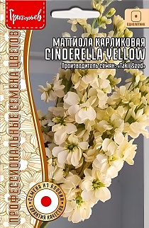 Маттиола карликовая Cinderella Yellow, 5 шт.