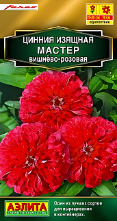 Цинния изящная Мастер, вишнево-розовая, 12 шт.