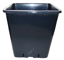 Горшок квадрат. КБ25Р, 11 л, 24,5*24,5*26, "роза" литье, черный