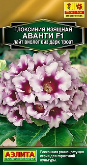 Глоксиния Аванти F1 лайт виолет виз дарк троат, 5 шт.