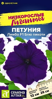 Петуния Лимбо F1, Блю пикоти, 10 шт. Низкорослые гиганты. 
