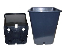 Горшок квадрат. КВ18Р, 5 л, 18*18*23 "роза", литье, черный