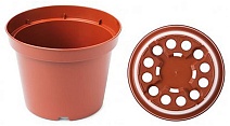 Горшок круглый Д10М, 0,5 л, 10*8, форм. лист терра