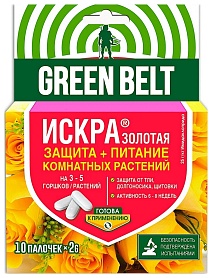 Искра золотая палочки для защиты комнатных растений, 10 шт. Грин Бэлт
