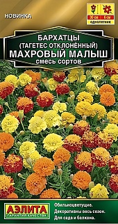 Бархатцы Махровый малыш отклоненные, смесь сортов, 0,1 г