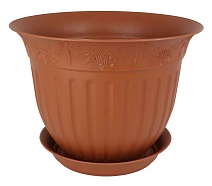 Кашпо Виноград с поддоном, 1 л, терракот