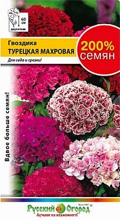 Гвоздика Турецкая Махровая,смесь, 1 шт. Русский огород