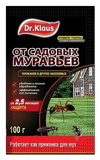 Dr. Klaus Гранулы от муравьев и др. насекомых (тараканов, мух), 100 г 