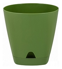 Горшок Амстердам с поддоном, 0,65 л, оливковый