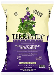 Грунт Terra Vita (Терра Вита) Фиалка-Кампанула-Папоротник, 5 л