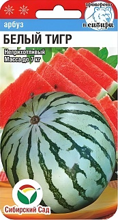 Арбуз Белый тигр, 5 шт. Сибирский сад.