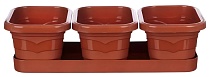 Кашпо Трио Валенсия, 1,1 л х 3 шт., терракот