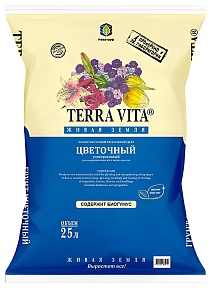 Грунт Terra Vita Живая Земля цветочный, 25 л