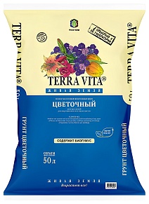 Грунт Terra Vita Живая Земля цветочный, 50 л