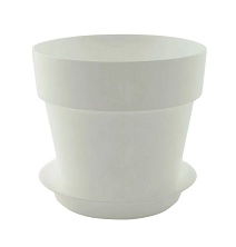 Кашпо Протея с поддоном, 0,7 л, белый