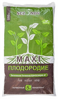 Почвенный концентрат MAXI плодородие для растений, 5 л