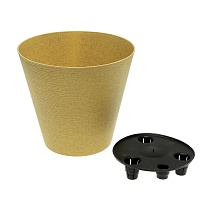 Горшок Конус Эко со вставкой, 3 л, горчичный