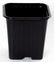 Горшок квадрат. 3КВ8М, 0,31 л, 8*8*8 , форм. лист черный