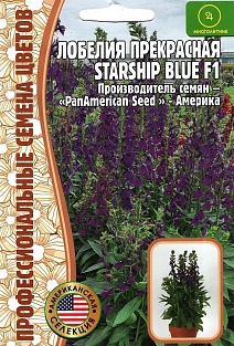 Лобелия многолетняя прекрасная, Starship blue (Звездолет синий) F1, 5 шт.