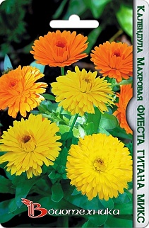 Календула махровая Фиеста Гитана микс, 100 шт. Биотехника