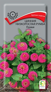 Цинния низкорослая Румба Розовая, 0,1 г