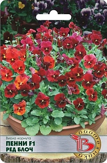 Виола корнута Пенни F1 Ред Блоч, 20 шт. Биотехника