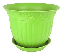 Кашпо Виноград с поддоном, 1 л, зеленый