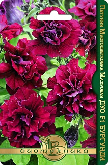 Петуния многоцветковая махровая Дуо F1 Бургунди, 10 шт. Биотехника