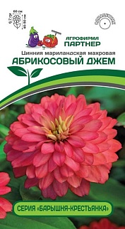 Цинния "Барышня-крестьянка" Абрикосовый джем, 5 шт. Агрофирма Партнер.