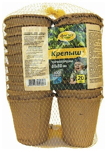 Торфогоршки Крепыш 80х80 мм, 20 шт Фаско