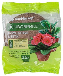 Почвобрикет Комнатные цветы круглый, 2,5 л